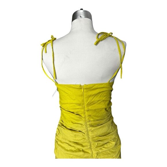 Lovers + Friends Revolve Chartreusse Mini Dress Size 4 Cocktail Summer Linen - Picture 6 of 9